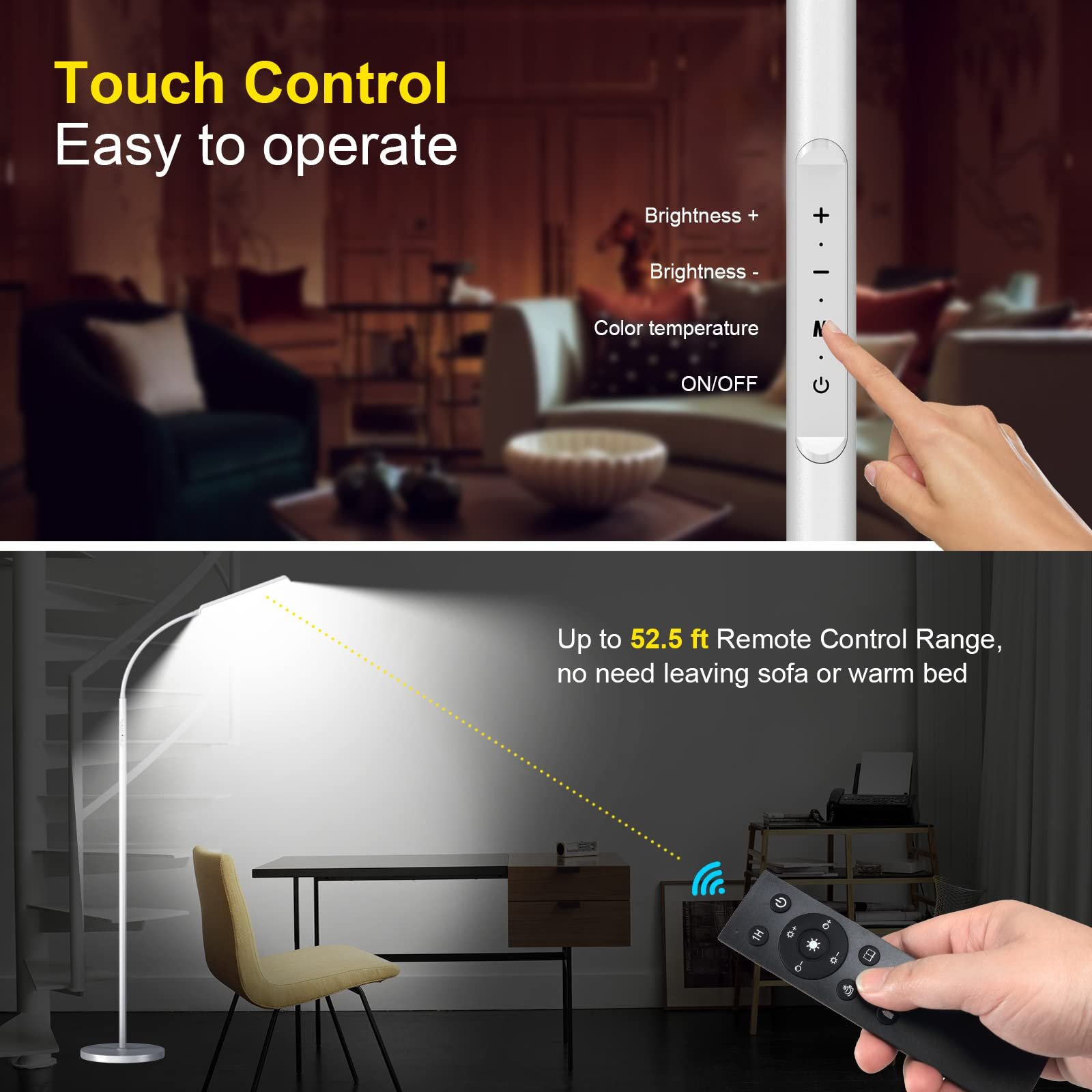 Dimunt LED Floor Lamp smart remote and Touch control Review: Secret to Perfect Lighting You’ve Been Missing! || luxurylivingspot.com