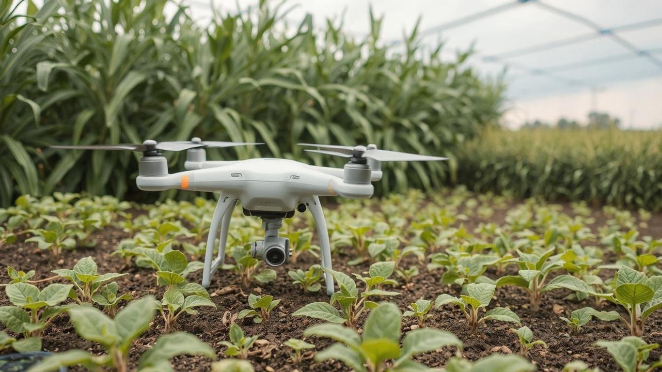 Future of Agron Sustainable Development Goals (SDGs) in Global Agriculture \ Smart agricultural technology, including drones and sensors monitoring crops \ luxurylivingspot.com