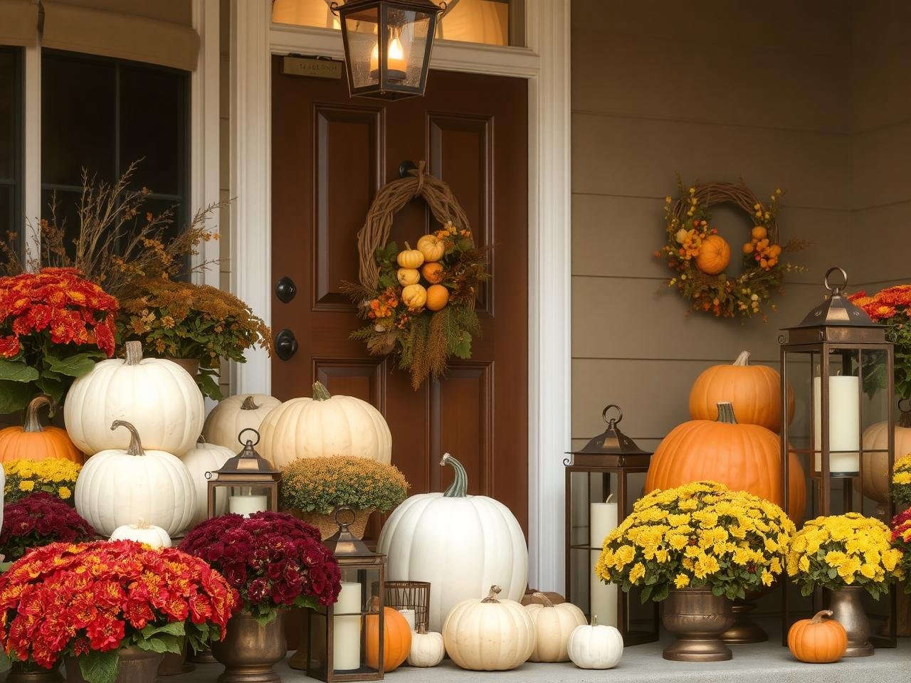 Best Fall Pumpkin Decor Front Porch Luxury Homes Ideas || luxurylivingspot.com