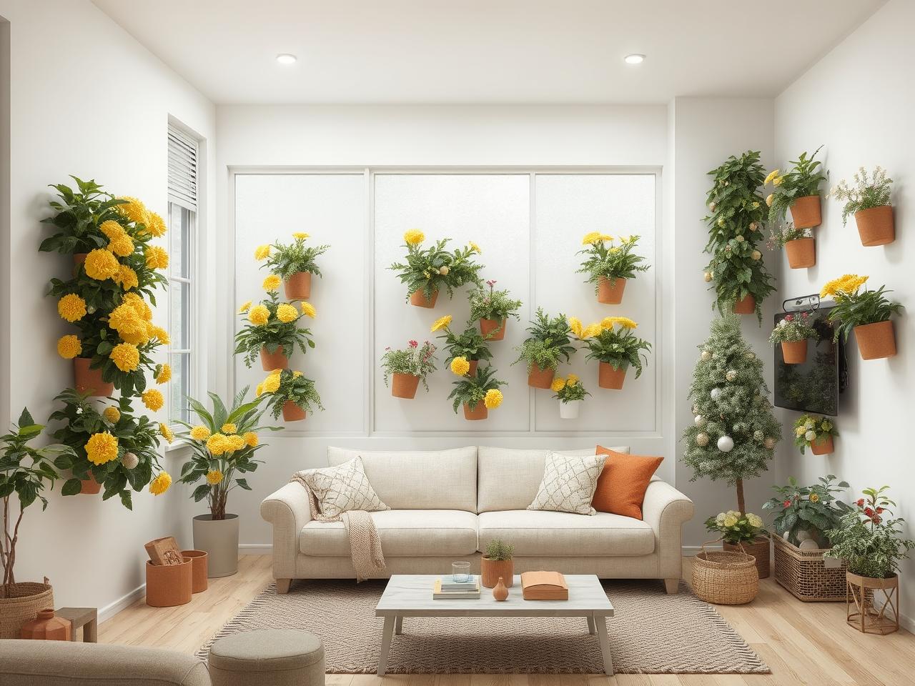 10 Stunning Modern Living Room Ideas with Yellow Chrysanthemums 2025 || luxurylivingspot.com