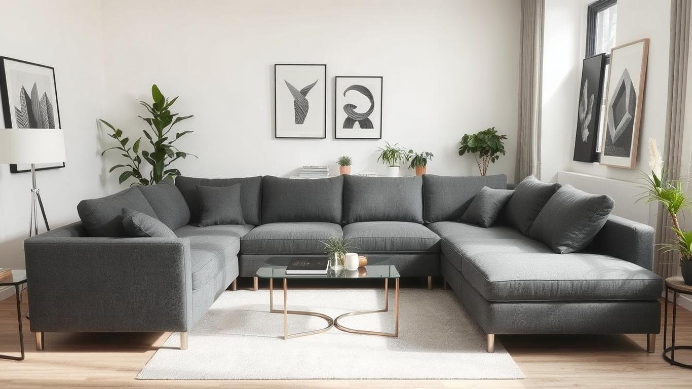 Honbay Convertible Sectional Sofa || Deep Sectional Plush Sofas for Ultimate Comfort || luxurylivingspot.com