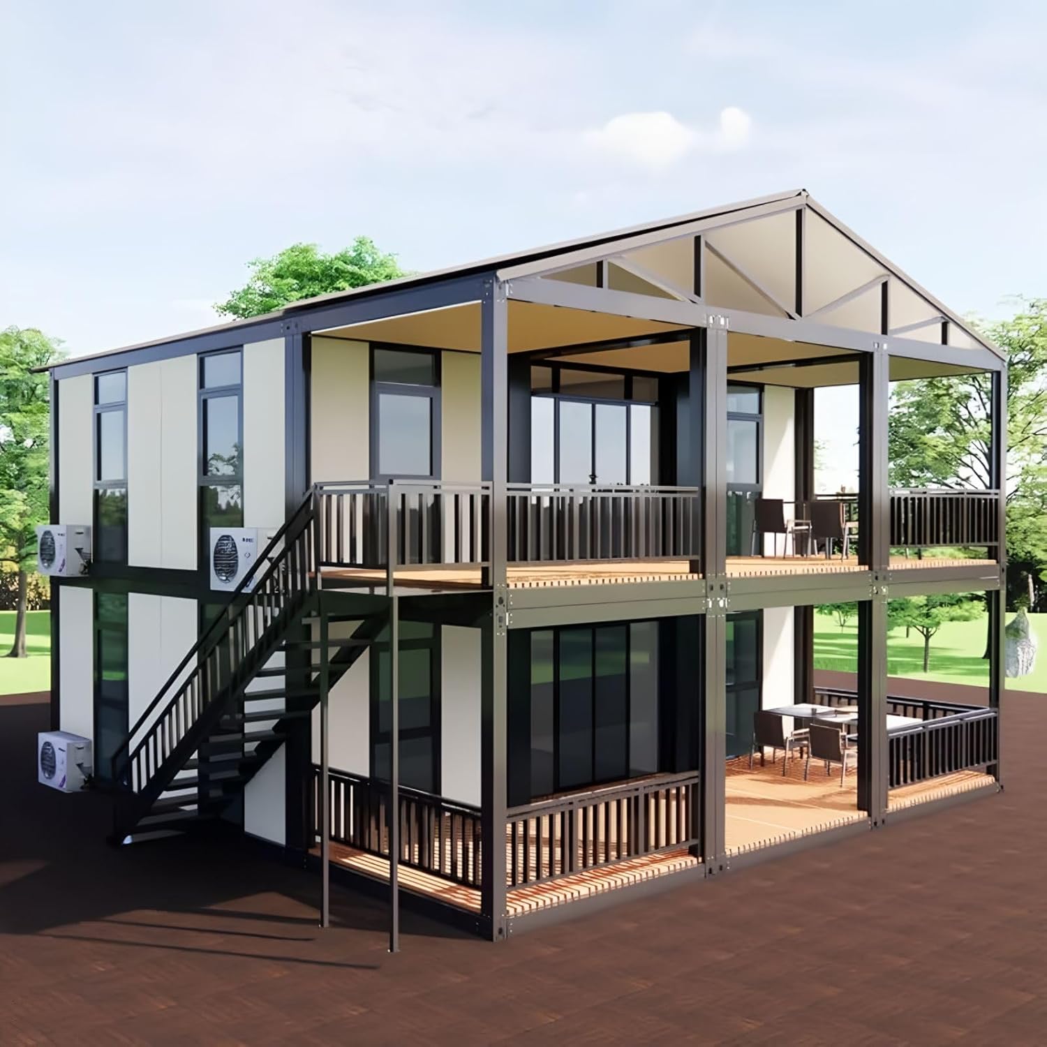 7. 2 Story Container House Tiny Homes Brand: Generic Price Range: $23,460 Key Features and Specifications: Type: 2 Story Folding Container Home Options for 2, 3, or 4 bedrooms Material: Metal Item Weight: 8,800 pounds Style: Modern Insulated with high-quality rock wool sandwich panels for thermal comfort Pros and Cons Pros Cons Excellent thermal insulation for year-round comfort Higher price point compared to single-story models Quick installation in about 10 minutes May require additional site preparation Flexible design suitable for urban and rural settings Customization can lead to increased costs Versatile use for temporary or permanent housing Limited color options for customization Why it’s a Great Choice for Budget-Conscious Buyers The 2 Story Container House Tiny Homes offer a sophisticated and spacious living option for budget-conscious buyers, priced at $23,460. With the ability to choose between 2 to 4 bedrooms, it caters to various family sizes and needs. The modern design and quick installation make it a practical choice for those looking for a flexible living solution, whether for permanent residence or temporary setups. Its superior insulation ensures comfort in all seasons, making it a smart investment for anyone seeking a durable and stylish home. The combination of functionality and adaptability makes this container house an appealing option for diverse living situations.