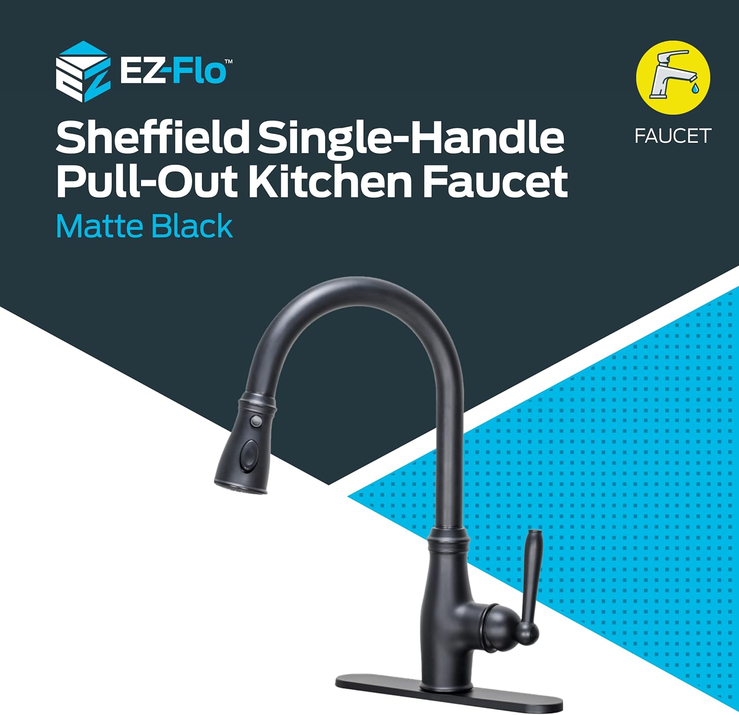 5. EZ-FLO Sheffield Single Handle Pull Down Kitchen Faucet The EZ-FLO Sheffield Single Handle Pull Down Kitchen Faucet is a stylish and functional addition to any modern kitchen. With its matte black finish and innovative features, it’s designed to tackle tough cleaning jobs while looking great. Key Features Material: Made from premium metal with a matte black finish that not only looks sleek but also protects against corrosion. Design: Features a single handle for easy operation, with a pull-down sprayer that offers a triple action spray head using HydraBoost technology for 35% more spray power. Installation: Supports both single or three-hole installations, making it versatile for various kitchen setups. It includes all necessary mounting hardware and a matching deck plate. Rotation: The 360-degree rotation of the spout provides excellent maneuverability, allowing you to easily reach every corner of your sink. Efficiency: Equipped with a ceramic disc valve cartridge that ensures drip-free performance and smooth lever operation. Price Starting Price: $119.01 Pros and Cons Pros Cons Stylish matte black finish complements contemporary decor Higher price point compared to some basic models Powerful spray head for effective cleaning Installation may require more effort for beginners Easy to clean with a nozzle that prevents mineral buildup Limited color options available The EZ-FLO Sheffield Single Handle Pull Down Kitchen Faucet is an excellent choice for those who want a modern look combined with functionality. Its powerful spray feature and easy installation make it a great investment for any kitchen, helping you manage daily cleaning tasks with ease.